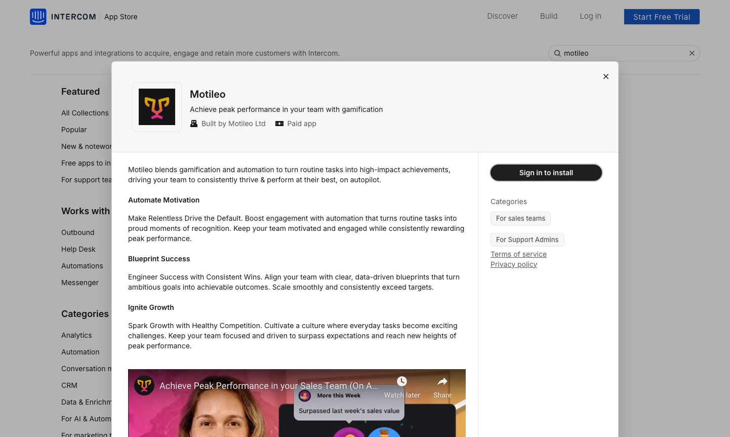 Motileo on Intercom App Store